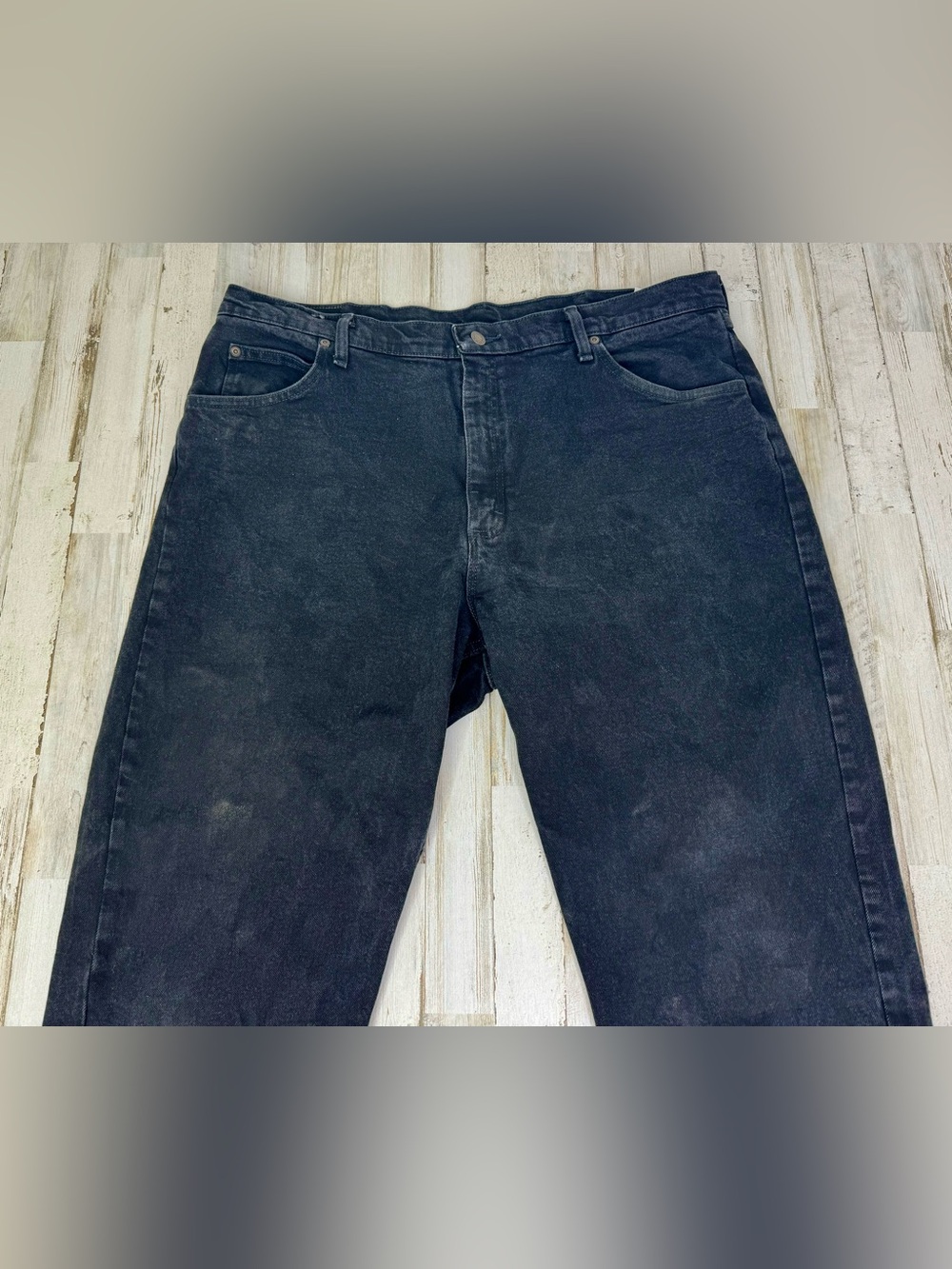 Wrangler Jeans Mens 40x32 Stretch Denim Black Pants - Picture 3 of 11